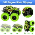 thumbnail image 3 of Shayson Monster Trucks Car Toys - Monster Toys Truck 2 Pack Stunt Cars Set - Friction Powered Toddler Car Toy for Boy 3 5+, Green+Blue, 3 of 7