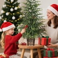 thumbnail image 2 of Lyacmy 3ft Tabletop Christmas Tree Potted Faux Norfolk Pine for Indoor, Artificial Topiary Cedar Trees for Outdoor, Fake Cypress Trees Plants, 2 of 7