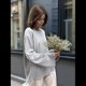 thumbnail image 4 of Suéteres de Verano Informales, Holgados, 100% Algodón, con Cuello Redondo, Espalda Descubierta y Sudaderas Oversize para Mujer 2025 Gris L, 4 of 10