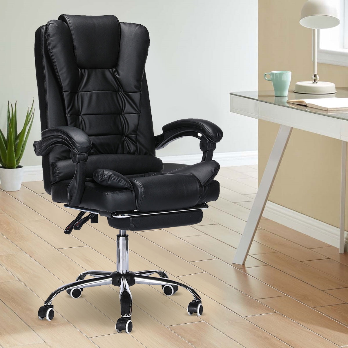Big and Tall Vibrating Massage Chair,High Back Rocking PU Leather