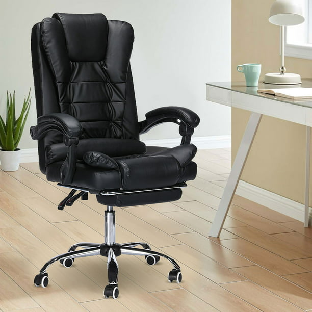 Big And Tall Vibrating Massage Chair High Back Rocking Pu Leather Office Chair With Footrest