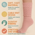 thumbnail image 6 of Slouch Socks for Women Extra Heavy Extra Long Shoe Size 5-10 - (Pink, 6 Pair), 6 of 6