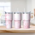 thumbnail image 2 of Double Wall 20oz Geometric Pattern Tumbler with Handle, Stainless Steel Insulated Travel Coffee Mug Leak Proof Design, 2 of 5