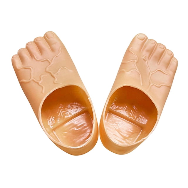 Guardoinrt Performance Big Feet Slippers Funny Barefoot Slippers April Fools Day Costume Fun Ensuring Snug Fit For Most Users.