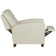 thumbnail image 6 of Elm Lane White Pearl Leather Recliner Chair Modern Armchair Comfortable Push Manual Reclining Footrest Tufted Back for Bedroom, 6 of 9