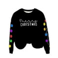 thumbnail image 4 of Lorytime Christmas Womens Crewneck Sweatshirt Fall Letters Print Fleece Shirt Long Sleeve Pullover Tops for Holiday, 4 of 9