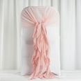 thumbnail image 3 of BalsaCircle 10 Blush Premium Solid Curly Chiffon Chair Sashes Wedding Slipcovers, 3 of 4