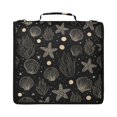 thumbnail image 2 of Golden Seashells Printed Zipper Binder with Handle&Shoulder Strap 2 inch 3 Ring 500+300 Sheet Capacity File Folder Organizer, 2 of 8