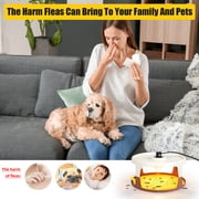 KingFurt 2 Pack Flea Trap Indoor Flea Light for Inside Your Home with 6 Sticky Disc & 6 Bulbs & 2 Electric Wires Pet and Kid ,Sticky Dome Bed Trap Non-