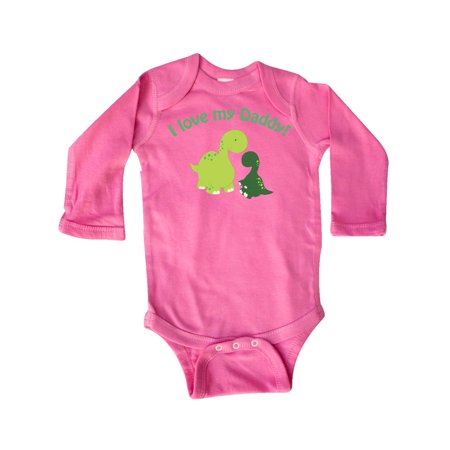 

Inktastic I Love My Daddy Dinosaurs Gift Baby Boy or Baby Girl Long Sleeve Bodysuit