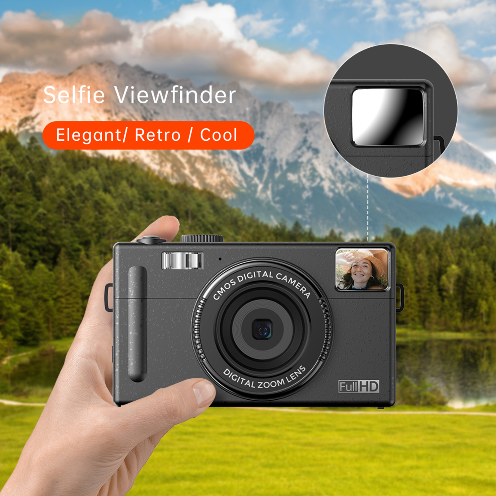 Andoer 1080P Compact Digital Camera Video Camcorder 48MP 3.0 Inch TFT LCD Screen Auto Focus 16X Digital Zoom -shake Face Detect Smile Capture Beauty Face Built-in Flash Battery Selfie Mirror - image 5 of 7