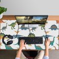thumbnail image 4 of Long Mouse Pads for Desk,White Realistic Dinosaurs Pattern Desk Mats on Top Of Desks, Desk Mouse Pad Extra Large with 3mm Non-Slip Base and Stitched Edge for Gaming,Office,Work,Home 47.3"x23.6", 4 of 6