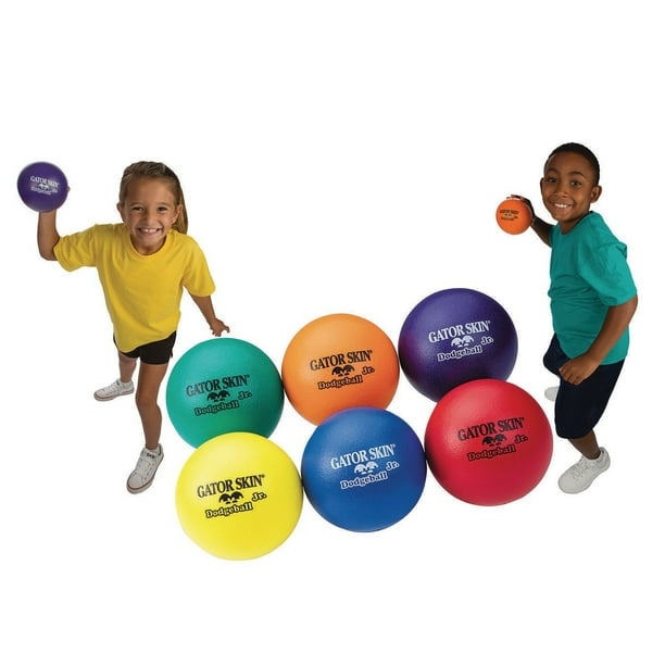 S&S Worldwide Gator Skin Junior Dodgeballs. Assorted color 5" PU Coated