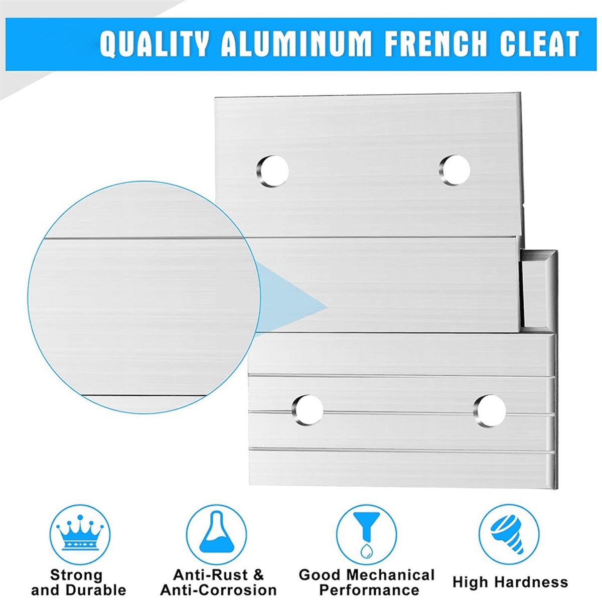 Hardware Kit for Hanging French Plywood Picture Hooks, Wall Bracket Hardware Kit Aluminum Z Bar Hangers 24 Pieces