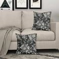 thumbnail image 5 of Vintage Floral Pillow Covers 18x18 Inch Set of 2 Black Floral Outdoor Decorative Throw Pillows Chinoiserie Flower Pillowcases Rustic Farmhouse Cushion Covers for Couch Home Decor, 5 of 7
