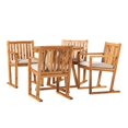 thumbnail image 5 of Modern Slat Back 5 Piece Solid Wood Dining Set - Natural, 5 of 5