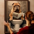thumbnail image 6 of Chinese Dog Canvas Wall Art for Bedroom Living Room Home Decor,Funny Dog Canvas Sitting on The Toilet Animal Pattern Office Artworks, modern wall decor, Ready to Hang, 6 of 6