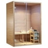 3 Person Canadian Hemlock Indoor Wet Dry Sauna 3 kW ETL Certified Heater by Aleko
