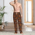 thumbnail image 5 of Uemuo 60s and 70s Aesthetic1 Pattern Men's Wide Leg Palazzo Lounge Pants with Pockets Light Weight Loose Comfy Casual Pajama Pants-Medium, 5 of 9