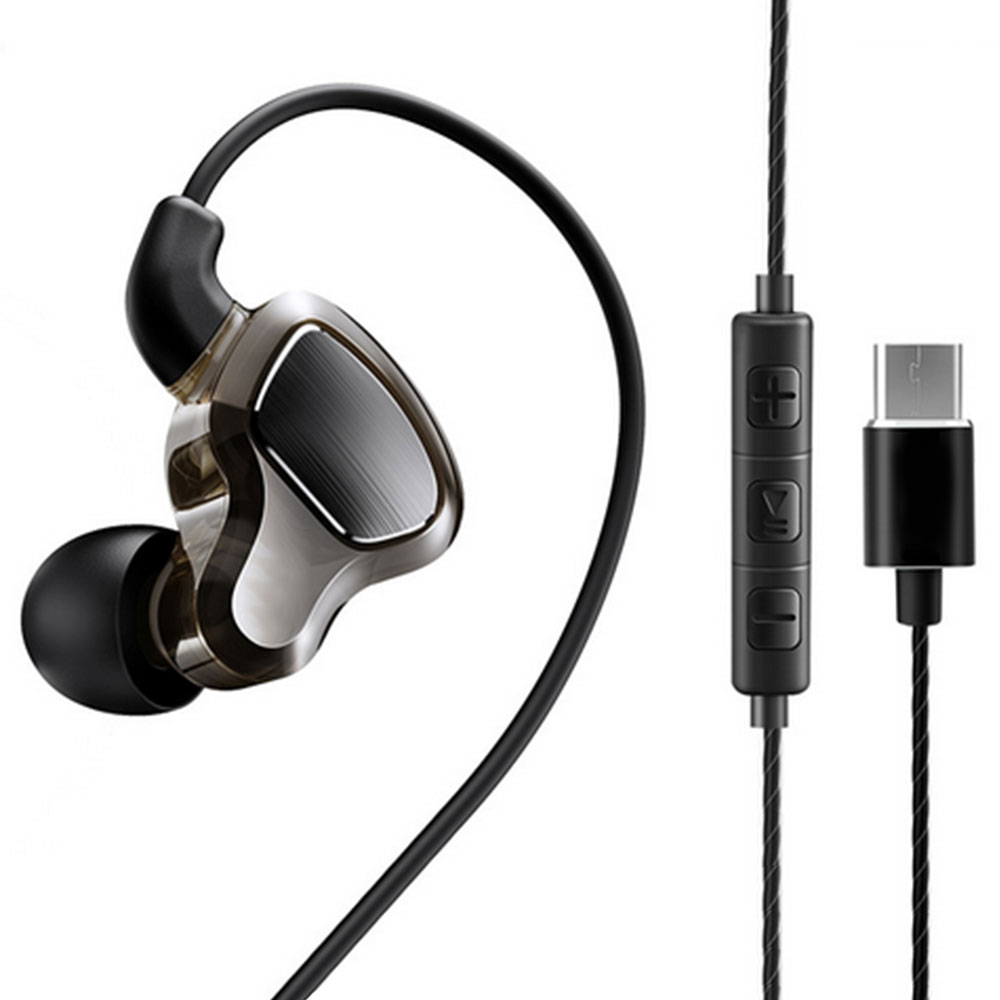 USB Type C Earphones, in Ear Earbuds with mic Stereo Bass Headphones