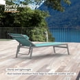 thumbnail image 3 of Domi Patio Chaise Lounge Set of 3,Aluminum Adjustable Pool Lounge Chairs with Side Table,Sunbathing Lounger for Deck Lawn Patio Backyard,Textilene - Turquoise Blue, 3 of 8