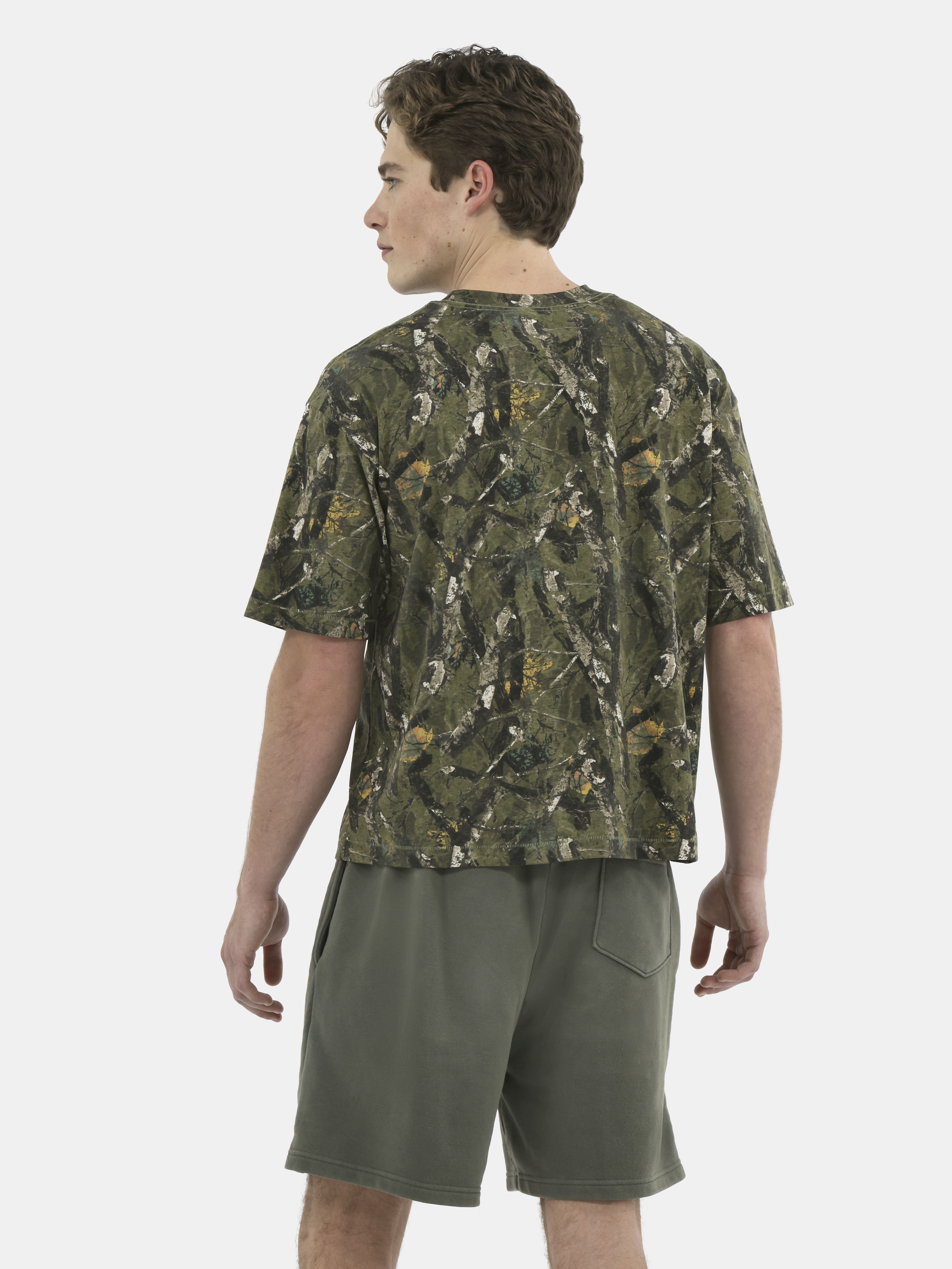 No Boundaries Cotton Oversized Cropped Tee with Short Sleeves, Men's and Big Men's XS-5XL