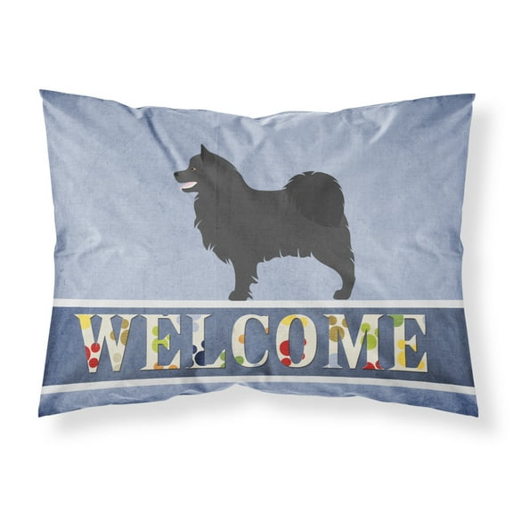 Swedish Lapphund Welcome Fabric Standard Pillowcase Blue