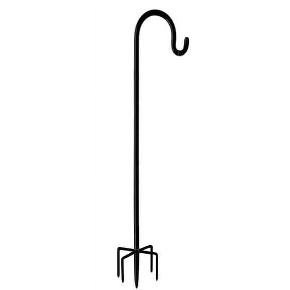 48inch Outdoor Shepherd'S Hook, Heavy Duty Bird Feeder Post for Hanging Lanterns, Bird Feeders with 5-Foot Base Iron Black
