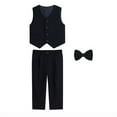 thumbnail image 7 of YUSIM Boys Dress Suit Sets 3 Piece- Bow Tie+Button Vest+Formal Pants Kids Outfit Sets Black Size 8, 7 of 7