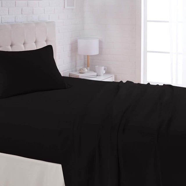 Lightweight Super Soft, Wrinkle-Free, Easy Care Microfiber 4-Piece Bed Sheet Set with 14-Inch Deep Pockets, Full, Bright White, Solid