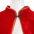 thumbnail image 7 of Women's Vintage Medieval Cloak Stand Collar Velvet Gold Trim Renaissance Cape for Adult, 7 of 7