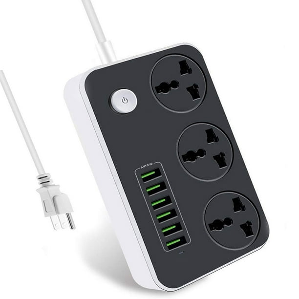Greswe Power Strips With Usb Ports 3 Way Outlets 6 Usb Ports Surge Protection Power Strip Universal Power Socket With 6ft Bold Extension Cord
