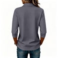 thumbnail image 4 of Trgacdwlo Polo Shirt for Women Lapel Collared Button Womens 3/4 Sleeve Tops and Blouses Breathable Business Casual Tunic Tops for Women, 4 of 5