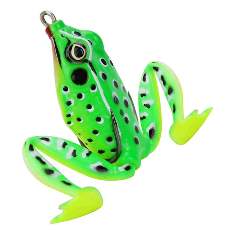 Opolski 5cm Artificial Frog Shape Fish Lure Bait Outdoor Fishing Tackle Tools Accessory, Size: 1Pcs, Green