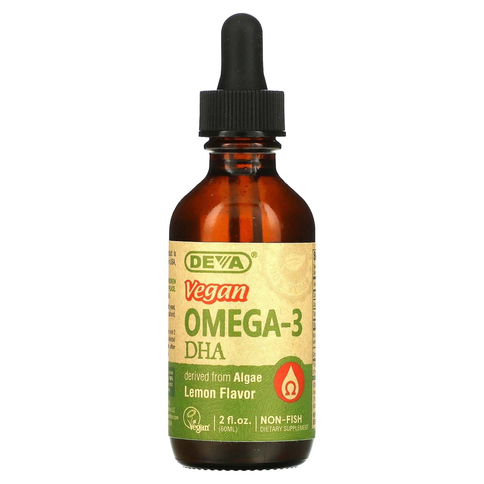 Vegan Omega-3 DHA, Lemon, 2 fl oz (60 ml), Deva