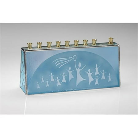 Judaica Kingdom SF-GHM-0772 Handmade Glass Menorahs - Miriam Menorah