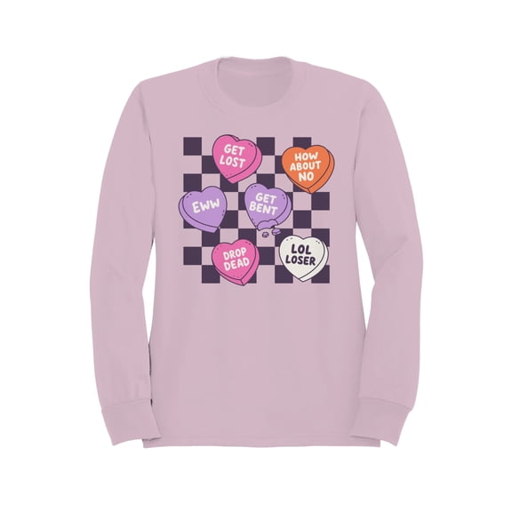 Anti-Valentine's Candy Hearts Design Women's Sweatshirt