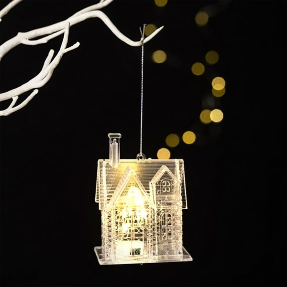 Lighted Christmas Window Decorations Light up Bell X-Mas Tree Reindeer Battery Operated Acrylic Holiday Reindeer Figurines Deer Clear Christmas Ornaments for Christmas Tree