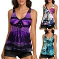 thumbnail image 4 of Tankini Bathing Suits For Women Floral Swim Suits  Women Two Piece Tummy Control Swimsuits Tankini Tops With Boyshorts, 4 of 9