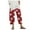 Red, variant on Women's Pants Loose Fit Floral Printed Cropped Pants Comfortable Embroidered Elastic Waist Casual Pants Ankle Length Elegant Bottoms