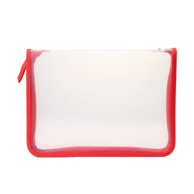 A4 Zipper File Folder Document Organizer Transparent Storage Bag Office Supply 1-Pack