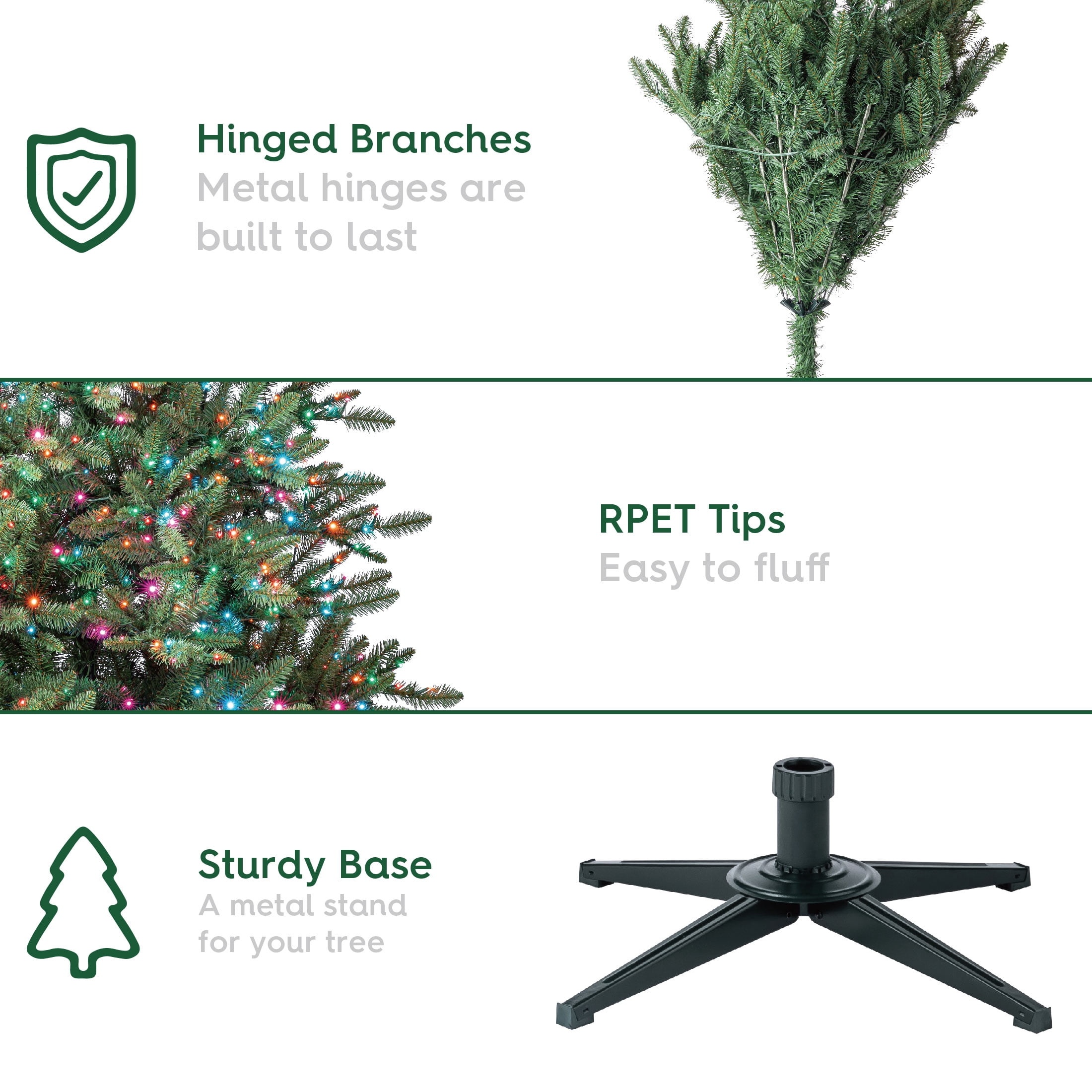 Holiday Time 7.5' Pre-Lit Milford Pine Christmas Tree, 1200 LED Lights photo 6