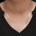 thumbnail image 2 of AFFY Herringbone Chain Necklace for Women and Men Italian Crafted 2.40mm Flat Snake Necklace with Lobster Claw Clasp 18 Inch Chain in 14K White Gold Over 925 Sterling Silver, 2 of 6