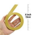 thumbnail image 3 of HASWARE 6 inch (15 cm) Floating House Number Apartment Door Numbers Mailbox Address Sign, Aluminum Alloy (#6, Golden), 3 of 3