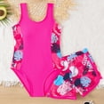 thumbnail image 2 of TOWED22 Girls Swimsuit One Piece Swimsuits Solid Ruched Bathing Suit for Girls Full Coverage Modest Padded Swimwear Hot Pink,13-14 Y, 2 of 8