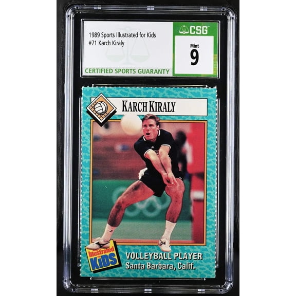 Karch Kiraly 1989 SI for Kids volleyball card CSG grade 9 MT
