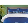 thumbnail image 4 of Ambesonne Urban Duvet Cover Sets, Hong Kong Skyline Night, 2-King, Purplegrey Royal Blue, 4 of 6