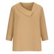 thumbnail image 4 of Tops de Color Sólido para las Mujeres Camisa de Botón Casual 3/4 Manga Cuello Redondo Tops de Lino para las Mujeres Primavera Verano, 4 of 7