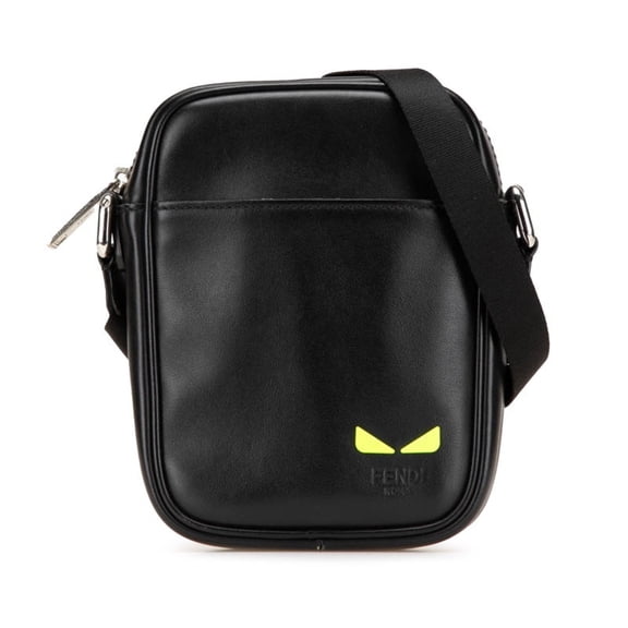 Pre-Owned Fendi I.C.U. Crossbody Shoulder Bag 7VA456 in Black and Neon Yellow... (Good)