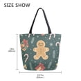 thumbnail image 5 of FORMRS Womens Canvas Tote Bag with Zipper Inner Pocket Shoulder Handbag, Brown Christmas Gingerbread, 5 of 7